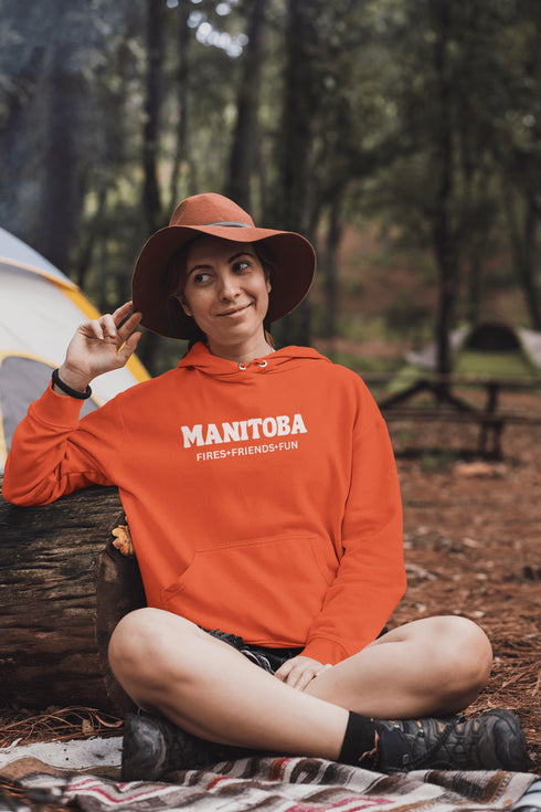 C & Win Sports Manitoba-Fires, Friends, Fun Hoodie (Double Sided) Orange / S - C & Win Sports